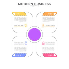 flat style Infographic design organization chart process template with editable text