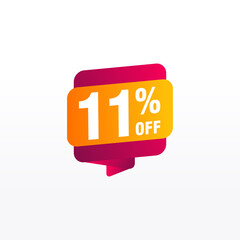 11 discount, Sales Vector badges for Labels, , Stickers, Banners, Tags, Web Stickers, New offer. Discount origami sign banner
