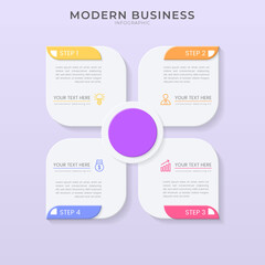 3D and paper cut style Infographic design organization chart process template with editable text.