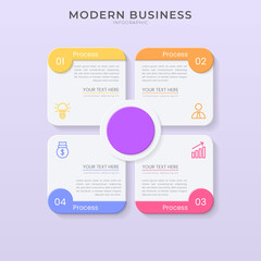 3D and paper cut style Infographic design organization chart process template with editable text.