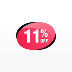 11 discount, Sales Vector badges for Labels, , Stickers, Banners, Tags, Web Stickers, New offer. Discount origami sign banner