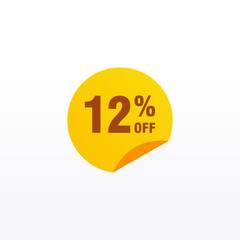 12 discount, Sales Vector badges for Labels, , Stickers, Banners, Tags, Web Stickers, New offer. Discount origami sign banner