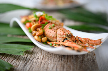 Stir Fried  lobster with cashew nuts and pineapple