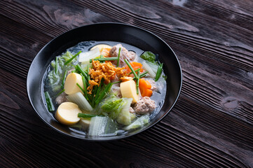 Clear Soup with Ivy Gourd, Tofu and Minced Pork
