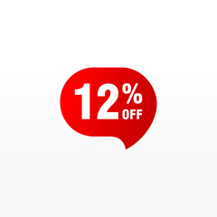 12 discount, Sales Vector badges for Labels, , Stickers, Banners, Tags, Web Stickers, New offer. Discount origami sign banner
