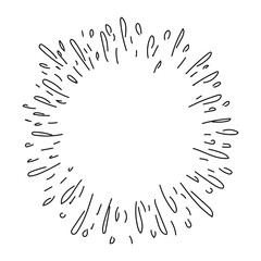 Starburst doodle, hand drawn design element. Sun burst sketch illustration. EPS 10