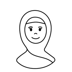 hijab woman Muslim girl with head scarf veil icon avatar profile
