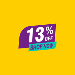 13 discount, Sales Vector badges for Labels, , Stickers, Banners, Tags, Web Stickers, New offer. Discount origami sign banner