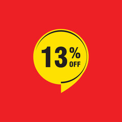 13 discount, Sales Vector badges for Labels, , Stickers, Banners, Tags, Web Stickers, New offer. Discount origami sign banner