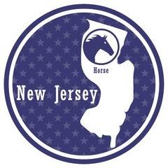 new jersey state map with horse