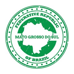mato grosso do sul map stamp