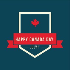happy canada day label