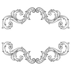 Classical baroque vector of vintage element for design. Decorative design element filigree calligraphy vector. You can use for wedding decoration of greeting card and laser cutting.