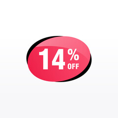14 discount, Sales Vector badges for Labels, , Stickers, Banners, Tags, Web Stickers, New offer. Discount origami sign banner