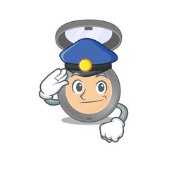 A handsome Police officer cartoon picture of highlighter with a blue hat