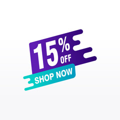 15 discount, Sales Vector badges for Labels, , Stickers, Banners, Tags, Web Stickers, New offer. Discount origami sign banner