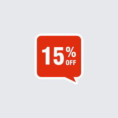 15 discount, Sales Vector badges for Labels, , Stickers, Banners, Tags, Web Stickers, New offer. Discount origami sign banner