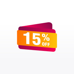 15 discount, Sales Vector badges for Labels, , Stickers, Banners, Tags, Web Stickers, New offer. Discount origami sign banner