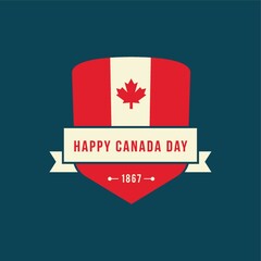 Happy Canada day label