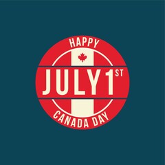 Happy Canada day label