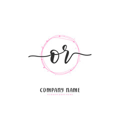 O R OR Initial handwriting and signature logo design with circle. Beautiful design handwritten logo for fashion, team, wedding, luxury logo.