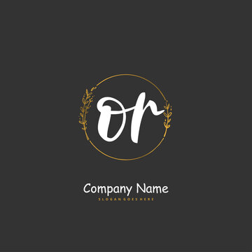 O R OR Initial handwriting and signature logo design with circle. Beautiful design handwritten logo for fashion, team, wedding, luxury logo.