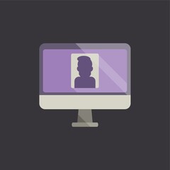A monitor with user icon illustration.