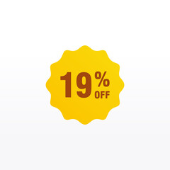 19 discount, Sales Vector badges for Labels, , Stickers, Banners, Tags, Web Stickers, New offer. Discount origami sign banner