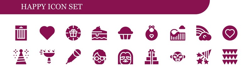 happy icon set