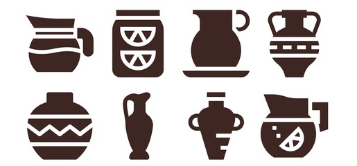pitcher icon set