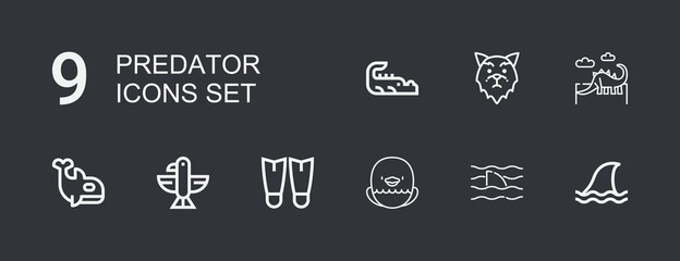 Editable 9 predator icons for web and mobile