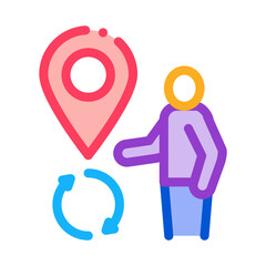 human location sign icon vector. human location sign sign. color symbol illustration