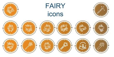 Editable 14 fairy icons for web and mobile