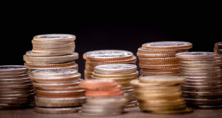 Coin on a wooden desk