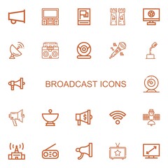 Editable 22 broadcast icons for web and mobile