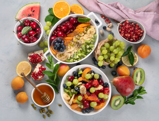 Bowl of healthy fresh fruit salad