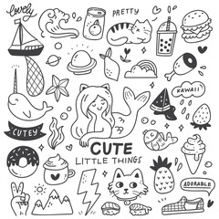 Set of Cute Things Doodles