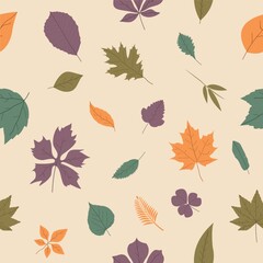 Fototapeta na wymiar seamless leaves pattern background