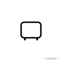 Monitor PC, Icon computer screen flat style on white background, stylish vector illustration for web design