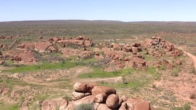 The Renowned DEVILS MARBLES located in the remote Outback of Northern Territory. A stopover for Tourists travelling between Darwin and Alice Springs