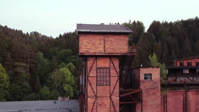 Drone footage of a nearby former socialist brick factory in Saxony in the middle of nowhere as Drone heads out the camera brings the sheer size into full view