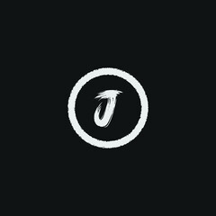 alphabet J letter logo grunge brush logo icon design template
