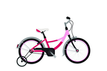 Fototapeta premium Modern city or mountain bike with V-brakes. Multi-speed bicycle for kids