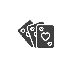 Playing cards vector icon. filled flat sign for mobile concept and web design. Ace cards glyph icon. Symbol, logo illustration. Vector graphics