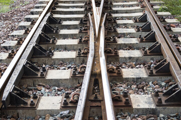 Fototapeta premium Iron rusty Railway tracks railroad for Trains