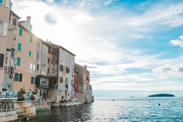 calm summer evening at rovinj city Croatia