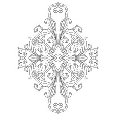 Classical baroque vector of vintage element for design. Decorative design element filigree calligraphy vector. You can use for wedding decoration of greeting card and laser cutting.