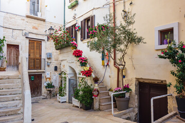 Fototapeta na wymiar Alleyway of Polignano. Puglia. Italy.