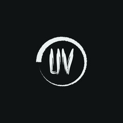 Fototapeta na wymiar alphabet UV letter logo grunge brush logo icon design template 