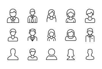 Premium set of user line icons.